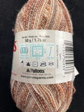Yarn Cotton/Wool/Nylon - "Taffy" Variegated Warm Beiges and Browns