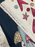 3/4 YD Quilting Cotton Panel Remnant Vintage - Vest Front with Country Angels, Hearts and Stars
