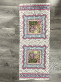 1/2 YD Quilting Cotton Panel Remnant Vintage - Clothed Garden Bunnies in Frames