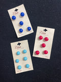 Buttons Plastic Set of 5 or 6 Vintage - Aqua, Red or Blue