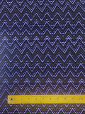 1 7/8 YD Nylon Stretch Knit - Purples, Brown and Black Zig-Zags
