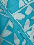 2 YD Cotton Alfred Shaheen Vintage - Turquoise with Silver