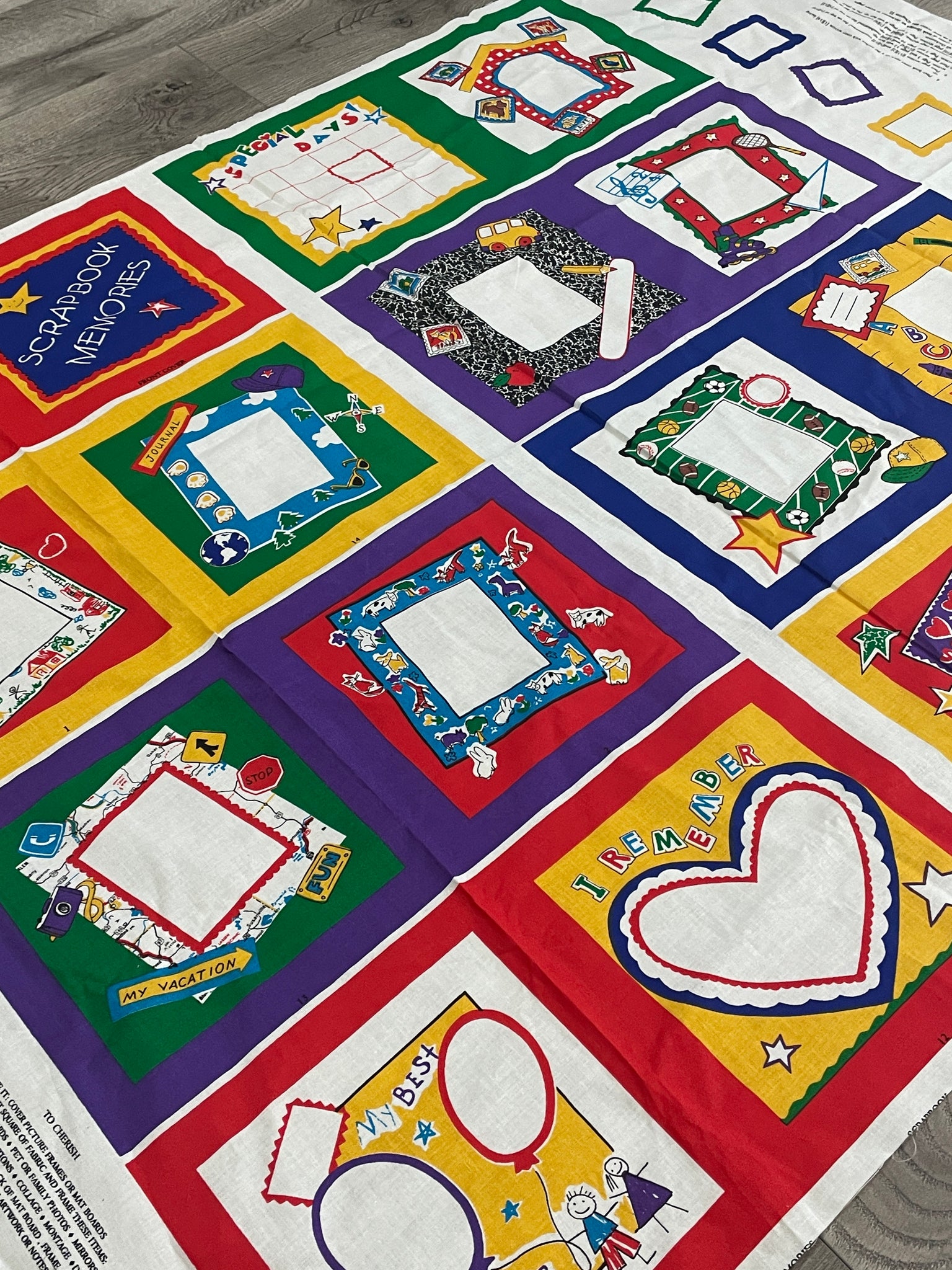 1 YD Cotton Panel Vintage - Scrapbook