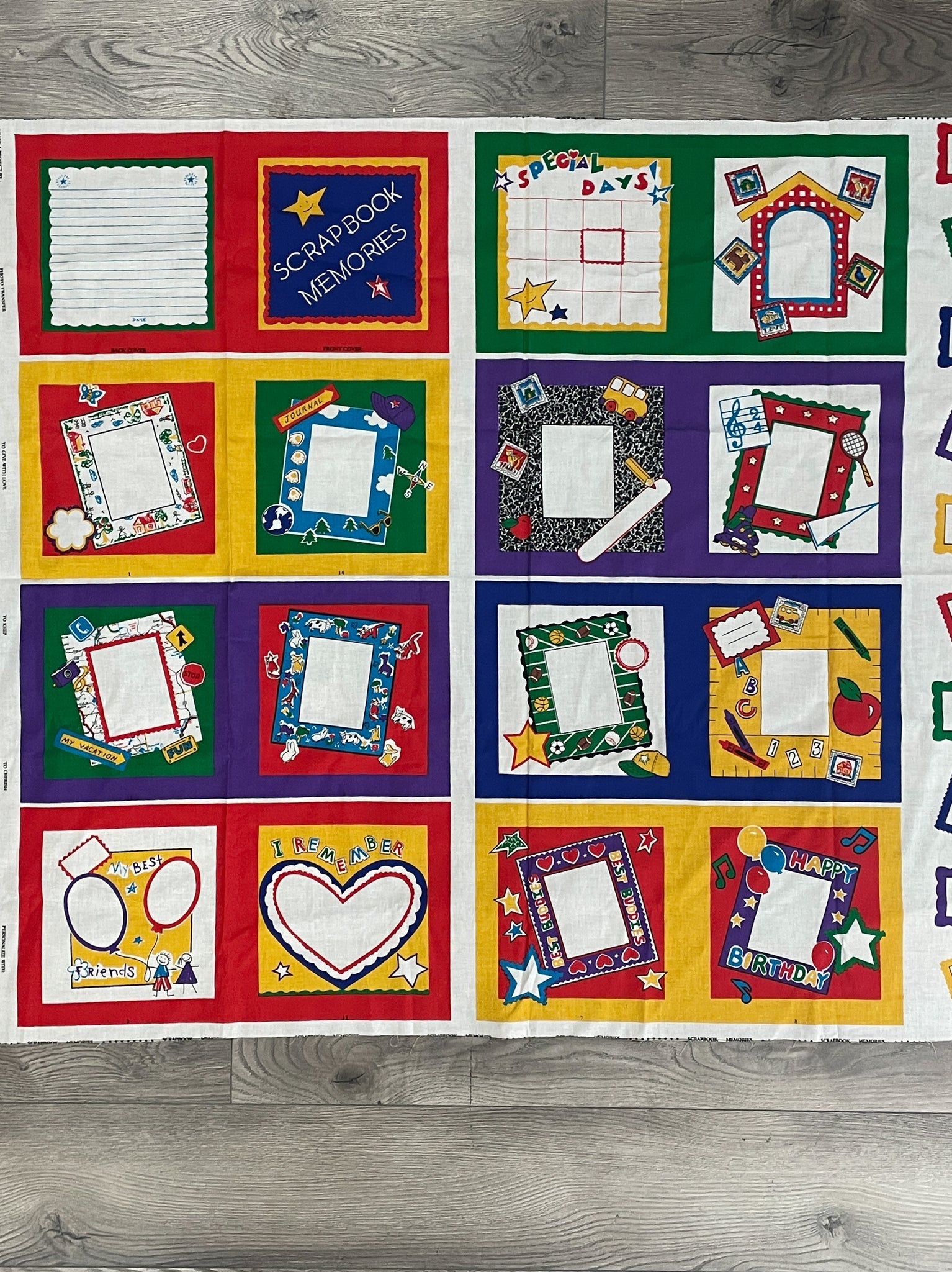 1 YD Cotton Panel Vintage - Scrapbook