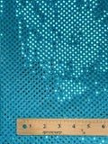 3 YD Nylon Blend Lurex Knit - Turquoise with Confetti Dots