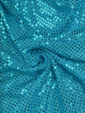3 YD Nylon Blend Lurex Knit - Turquoise with Confetti Dots