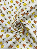 4 3/8 YD Quilting Cotton - Bears, Bees and Hives on White