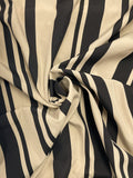 3 3/4 YD Rayon/Poly Blend Printed Stripe - Beige and Black