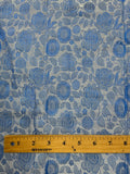 Rayon Floral Jacquard Vintage - Blue and White