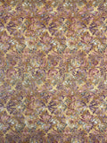 Quilting Cotton - Purple, Teal and Magenta Filigree with Gold Accents on Beige