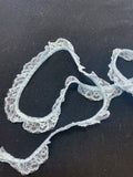 6 1/3 YD Polyester Floral Gathered Lace - Light Blue