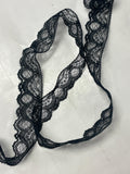 5 YD Nylon Scalloped Lace Trim - Black