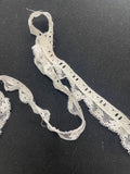 4 YD Cotton Insertion Trim with Polyester Gathered Lace - White