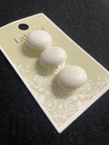 Buttons Plastic Set of 3 - Textured White