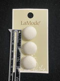 Buttons Plastic Set of 3 - Textured White