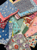 Quilting Cotton Mystery Scrap Remnant Bundle - Vintage and Reproduction Prints 1 POUND