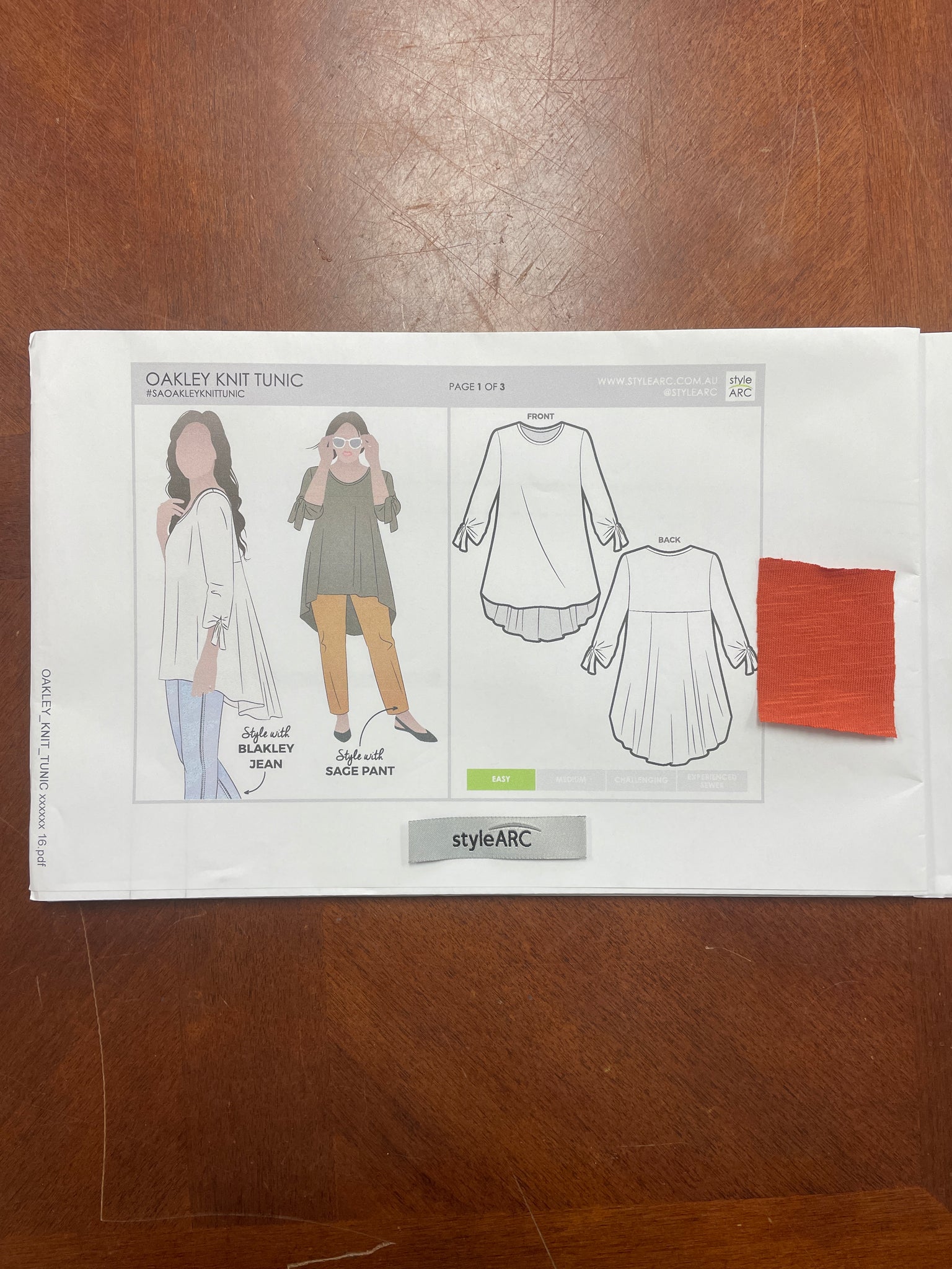 SALE Style Arc Oakley Knit Tunic Pattern - Tunic FACTORY FOLDED