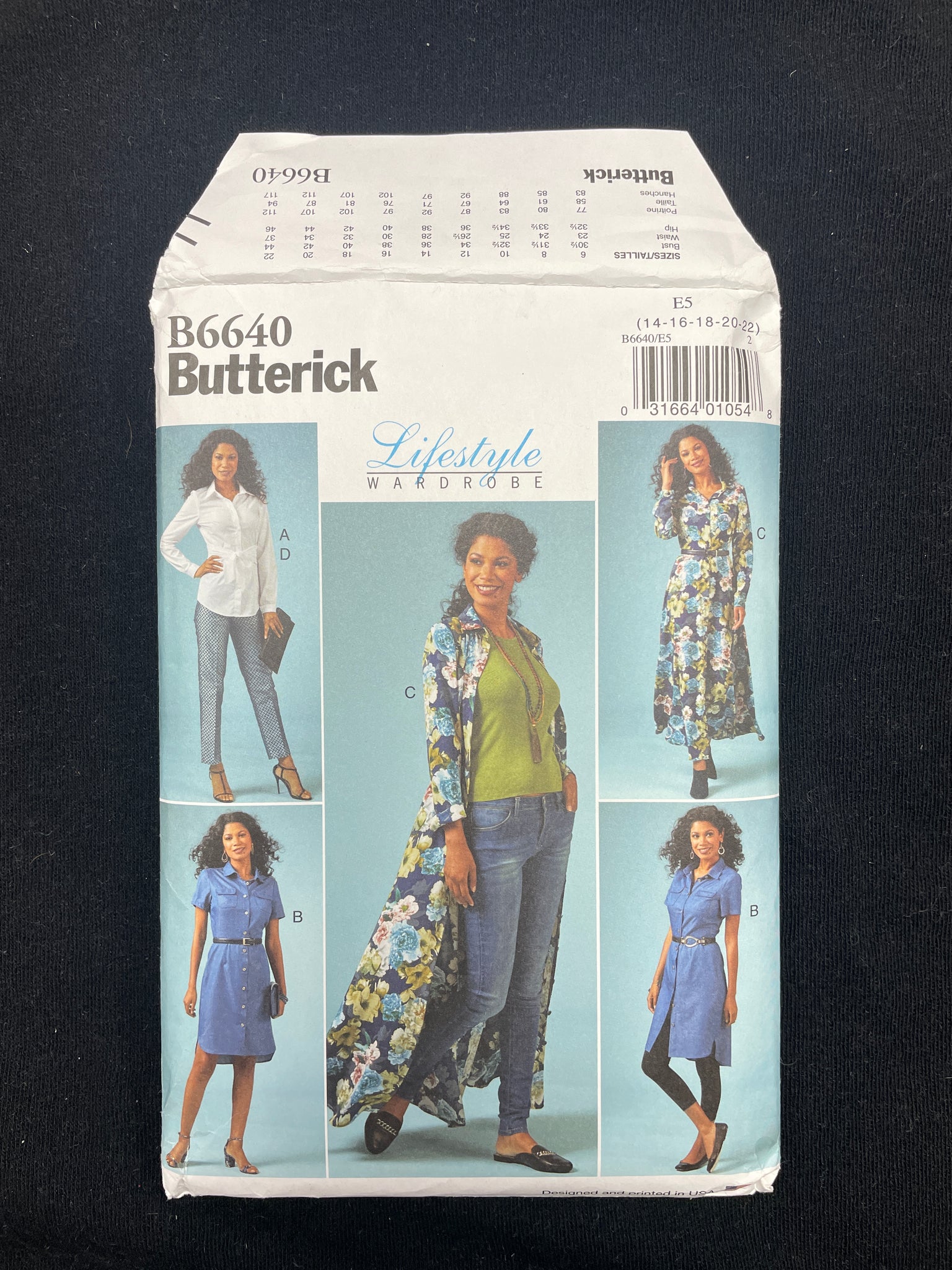 2021 Butterick 6640 Sewing Pattern - Top, Dress, and Pants FACTORY FOLDED
