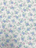 2 1/4 YD Poly/Cotton Batiste Vintage - White with Blue and Pink Flowers and Fruit