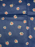 1 YD Cotton Sateen - Navy Blue with Flowers