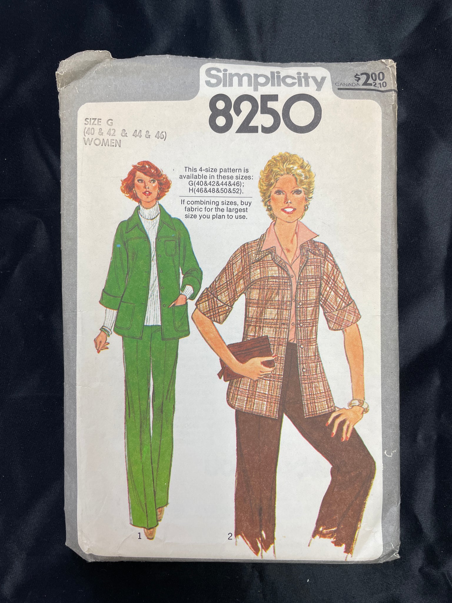 1977 Simplicity 8250 Pattern - Jacket and Pants FACTORY FOLDED