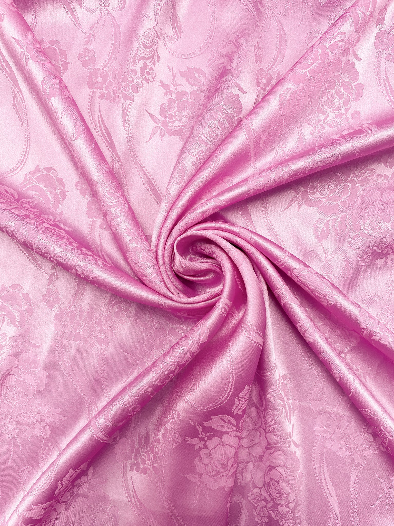 4 1/2 YD Nylon Flowers with Bows Jacquard Vintage - Orchid Pink