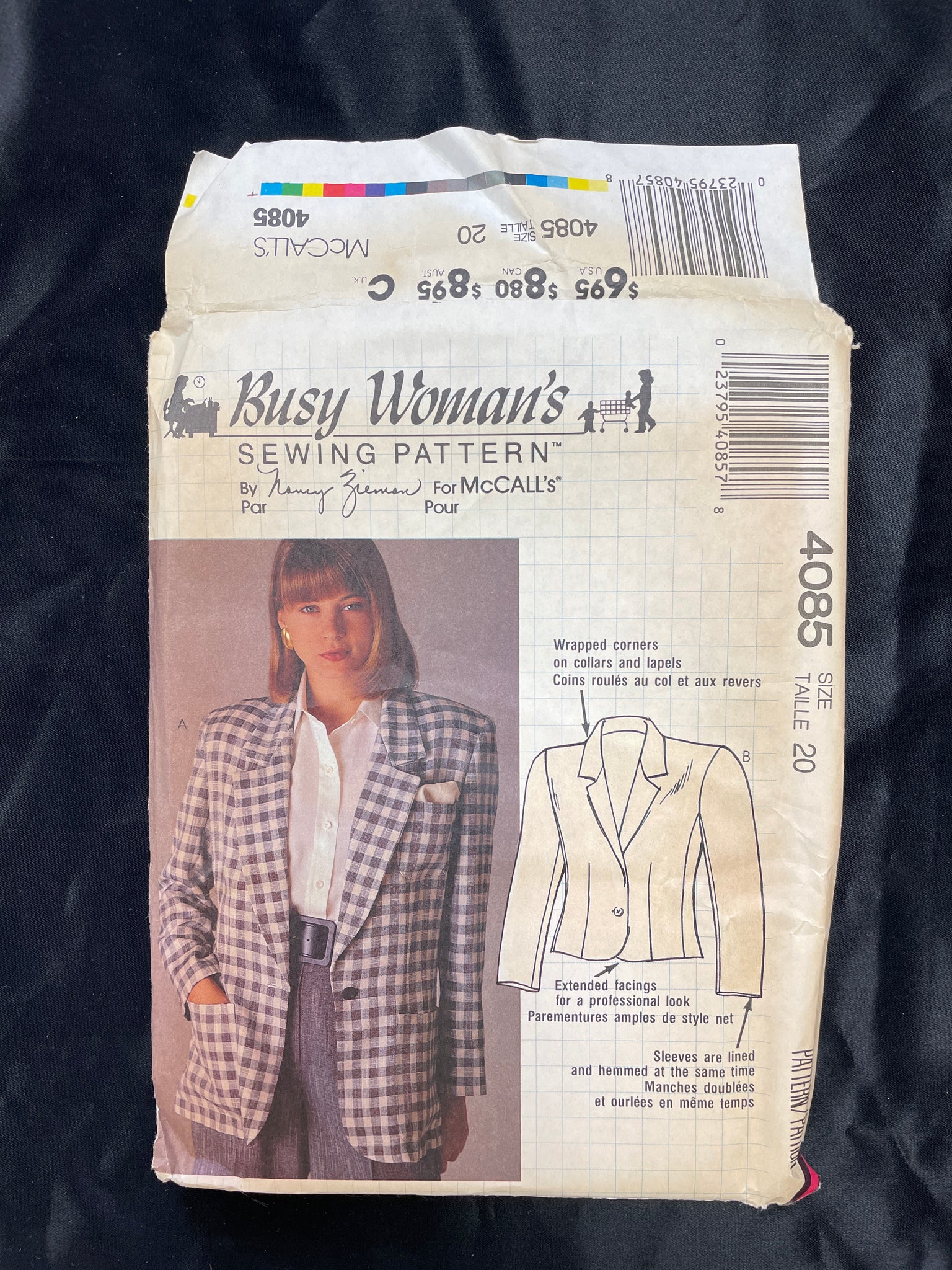 1989 McCall's 4085 Pattern - Jacket FACTORY FOLDED