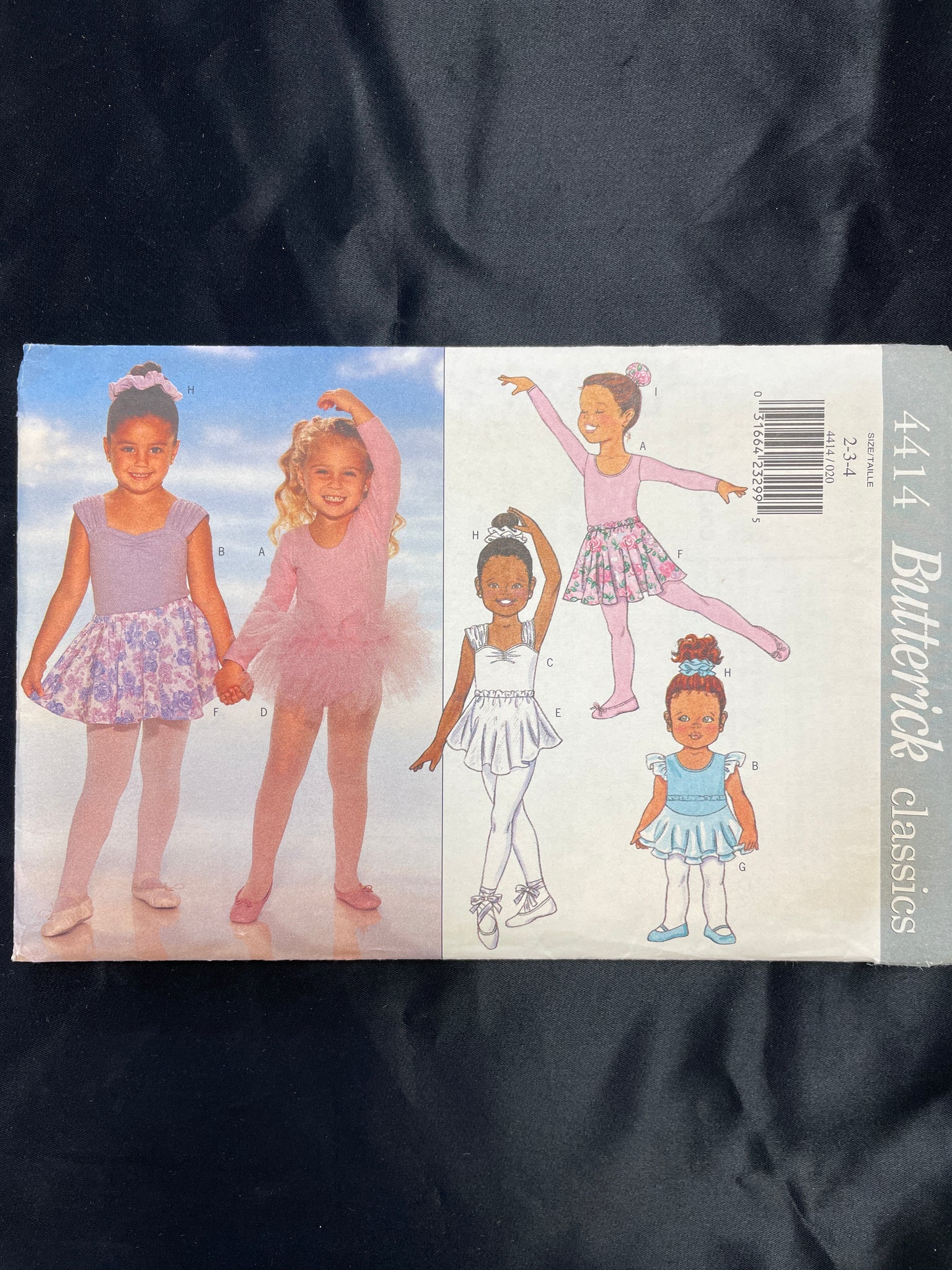 1996 Butterick 4414 Pattern - Child's Leotard, Skirt, Tutu and Hair Accessories FACTORY FOLDED