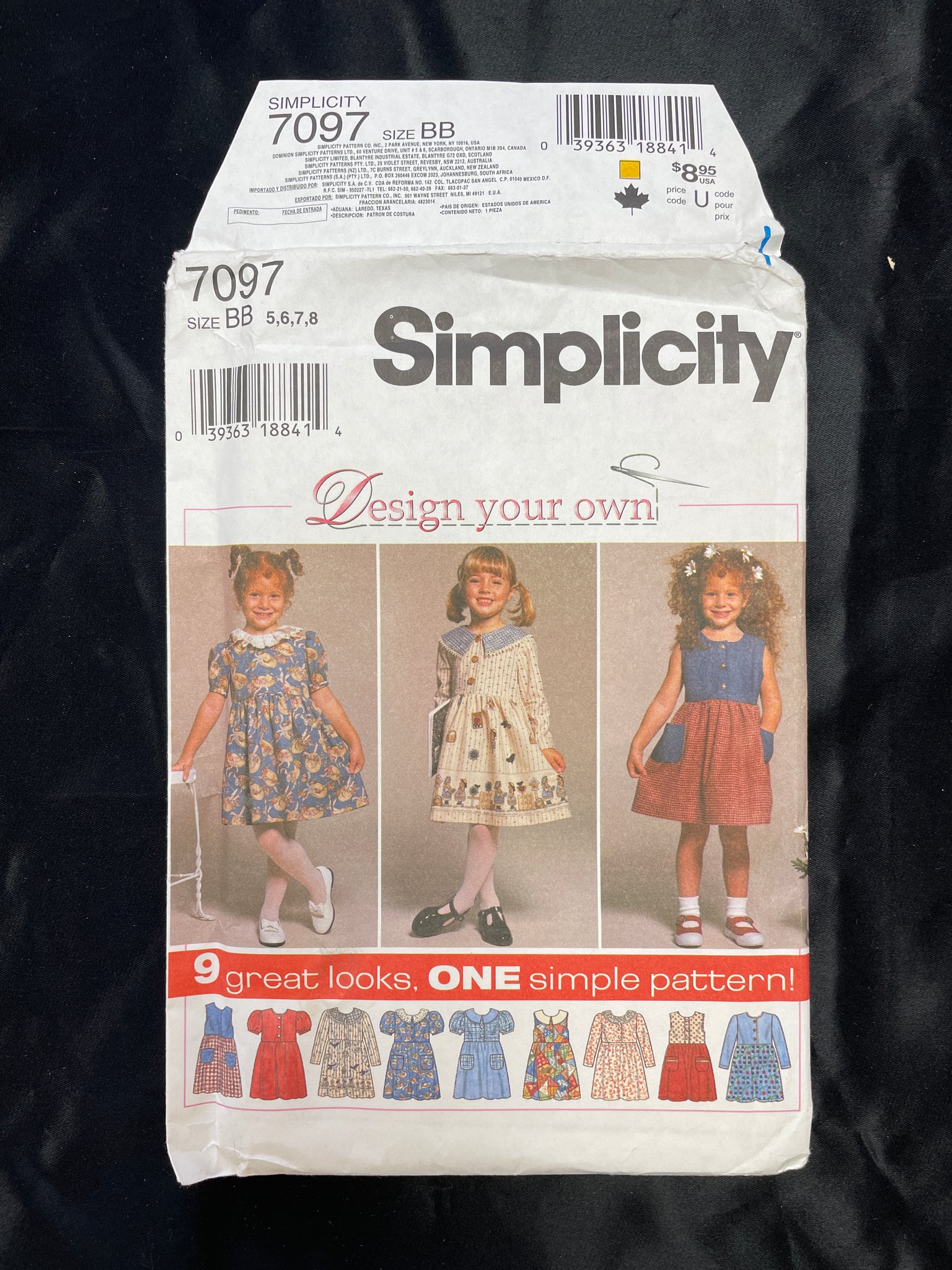 1996 Simplicity 7097 Pattern - Child's Dress FACTORY FOLDED