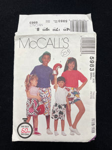 1992 McCall's 5983 Sewing Pattern - Kids' Shorts FACTORY FOLDED