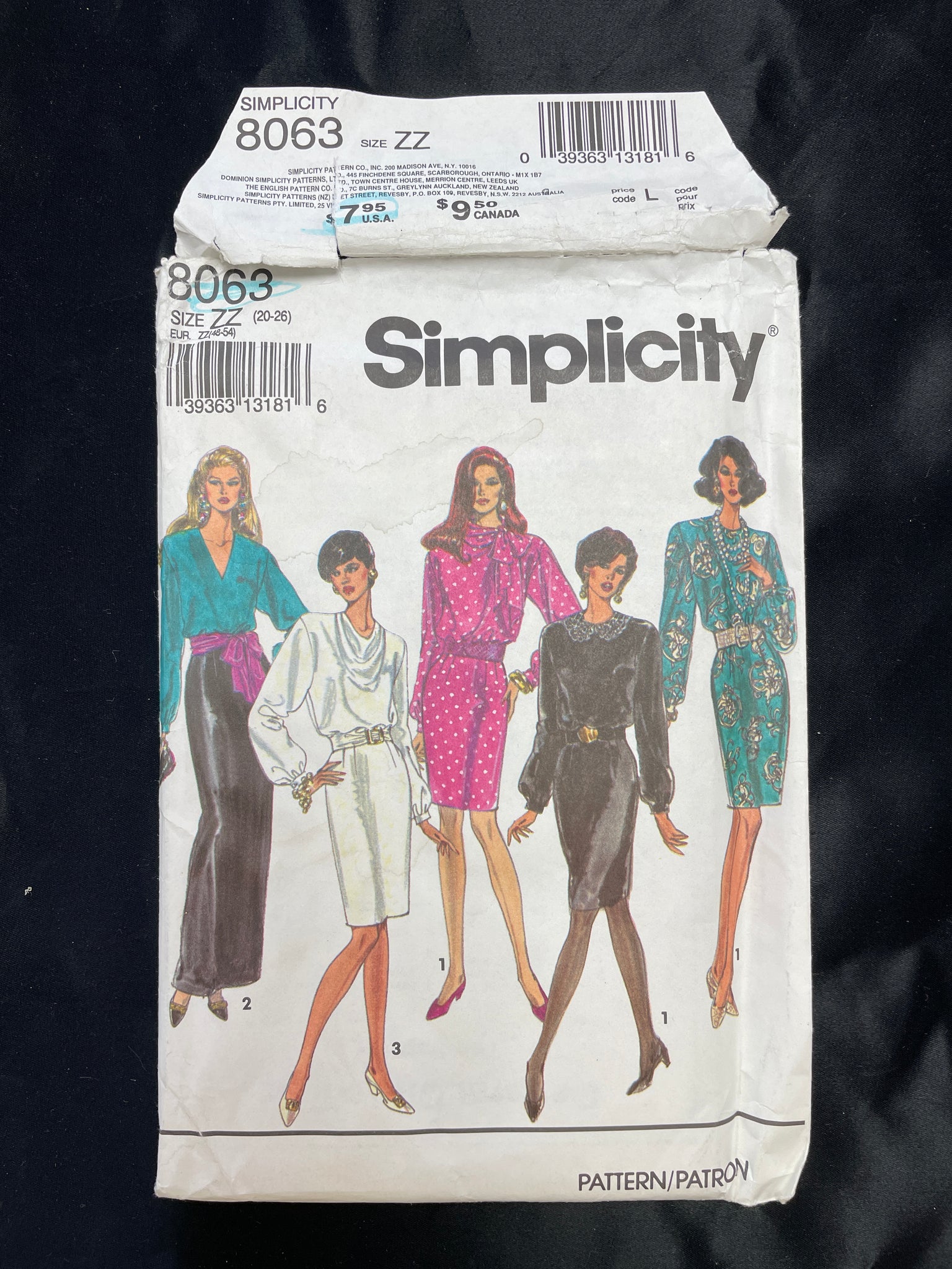 1992 Simplicity 8063 Pattern - Dress FACTORY FOLDED