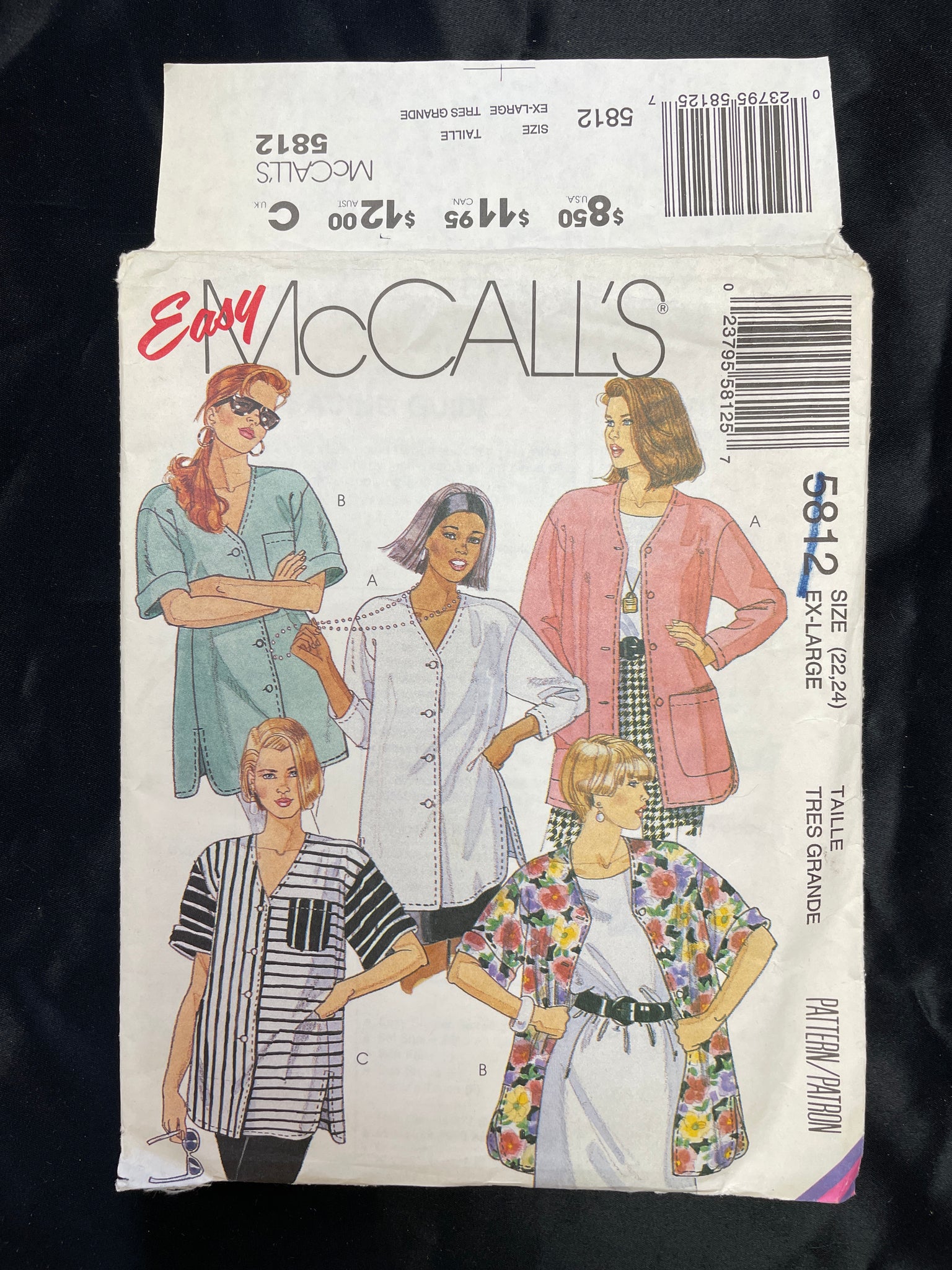1992 McCall's 5812 Pattern - Blouse FACTORY FOLDED