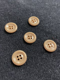 Buttons Plastic Set of 5 Vintage - Tan