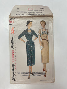 1940's Simplicity 3457 Sewing Pattern - Dress