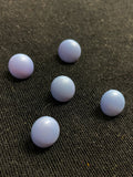 Buttons Plastic Set of 5 Vintage - Matte Blue Domes