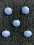 Buttons Plastic Set of 5 Vintage - Matte Blue Domes