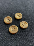 Buttons Plastic Set of 4 Vintage - Faux Coconut