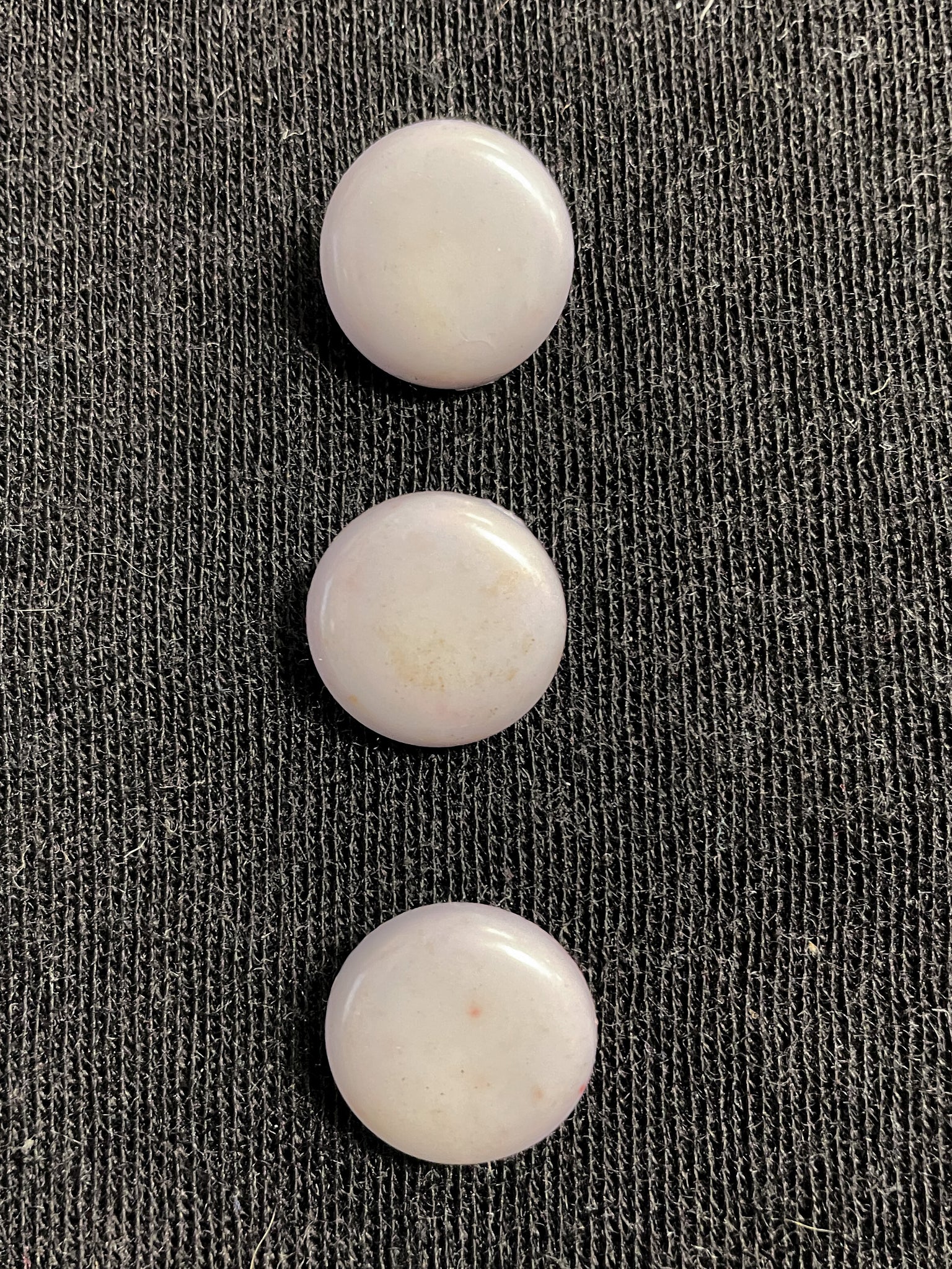 Buttons Plastic Set of 3 Vintage - Gray