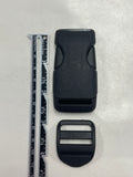 Plastic Parachute Buckle 1" with Tension Lock - Black