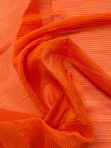 5/8 Polyester Pleated Chiffon Remnant - Orange