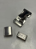 Metal Lever Buckle, Keeper and Lever Lock 3/4" - Silver-Toned