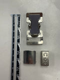 Metal Lever Buckle, Keeper and Lever Lock 3/4" - Silver-Toned