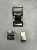 Metal Lever Buckle, Keeper and Lever Lock 3/4" - Silver-Toned