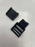 Plastic Lock Lever Buckle 1" Set of 2 - Black