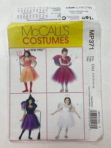 2010 McCall's 371 Sewing Pattern - Children's Tutu and Wing Costumes FACTORY FOLDED