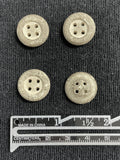 Buttons Plastic Set of 4 Vintage - Speckled Gray and Cream Faux Stone