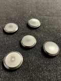Buttons Plastic Set of 5 Vintage - Black