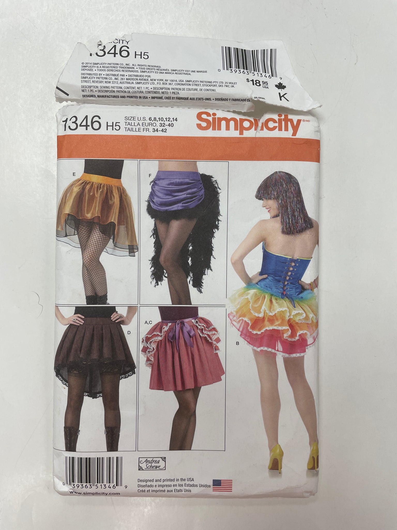 2014 Simplicity 1346 Sewing Pattern - Costume Skirts