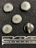 Buttons Plastic Set of 5 Vintage - Black