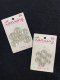 Buttons Clay Set of 6 or 7 Vintage - Pearlescent White with Marquise